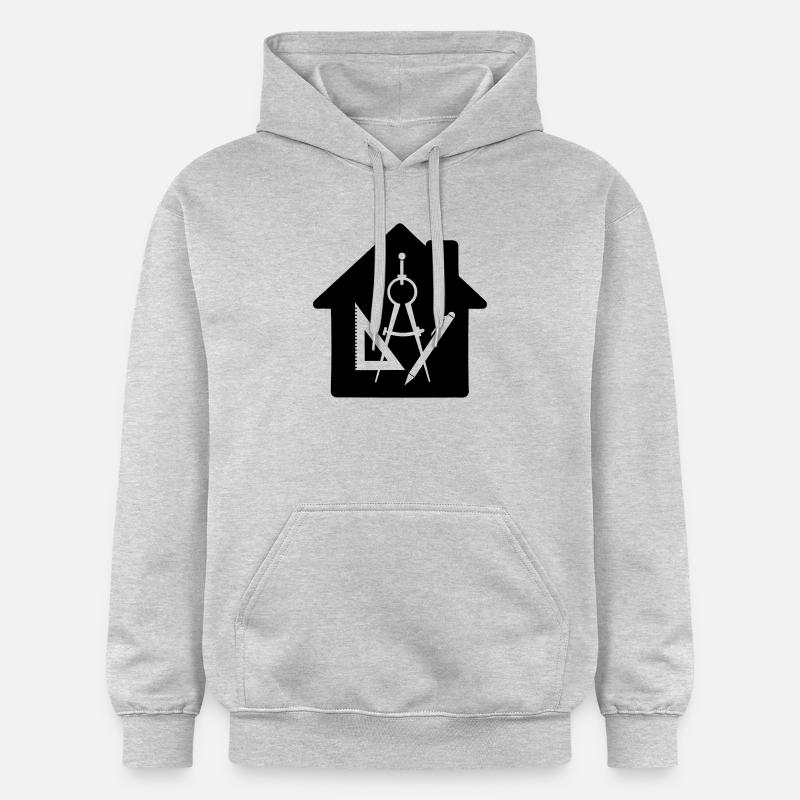 Logo maison d’architecte dessin 2 - Sweat à capuche Softstyle® Gildan Unisexe - gris clair chiné