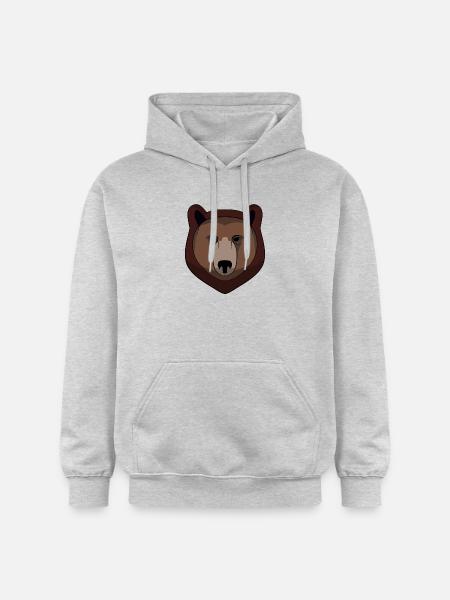 Bear - Bear Head - Logo - Gildan Unisex Softstyle® Midweight Hoodie - light heather grey