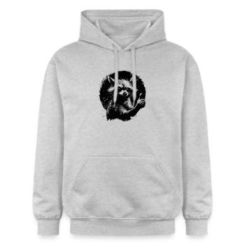 mad raccoon - Gildan Unisex Softstyle® Midweight Hoodie - light heather grey - Front - Liana (172cm) & Jaron (178cm)