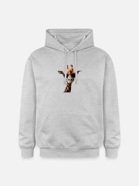 Girafe avec un style d'enfer - Sweat à capuche Softstyle® Gildan Unisexe - gris clair chiné