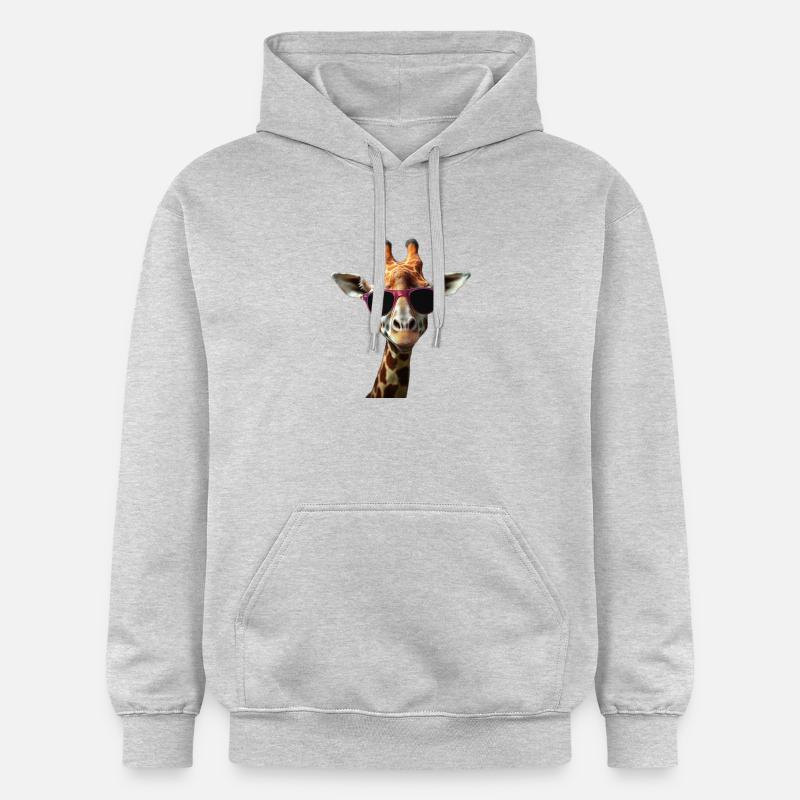 Girafe avec un style d'enfer - Sweat à capuche Softstyle® Gildan Unisexe - gris clair chiné