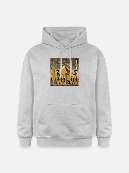 Extraterrestres bleus parmi les Pyramides - Sweat à capuche Softstyle® Gildan Unisexe - gris clair chiné