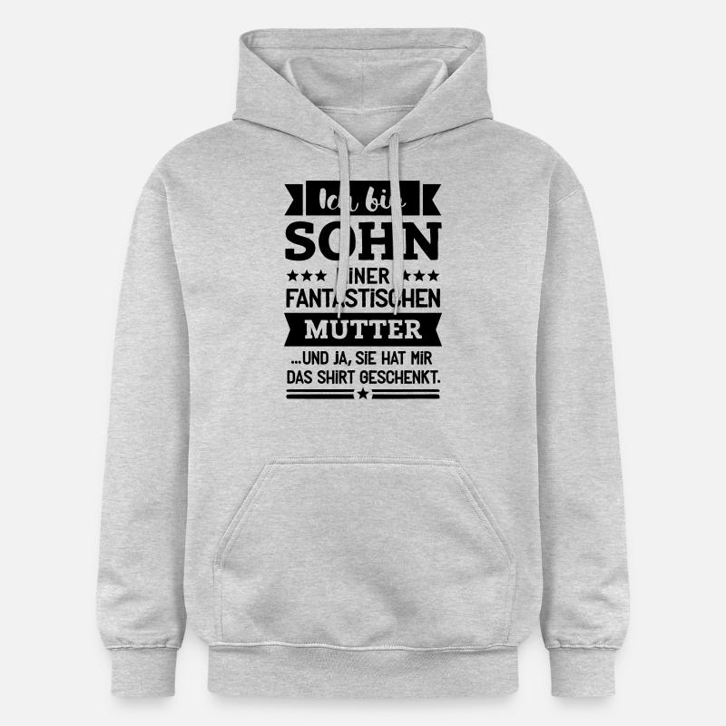 Sohn und super Mutter - Gildan Unisex Softstyle® Midweight Hoodie - Hellgrau meliert