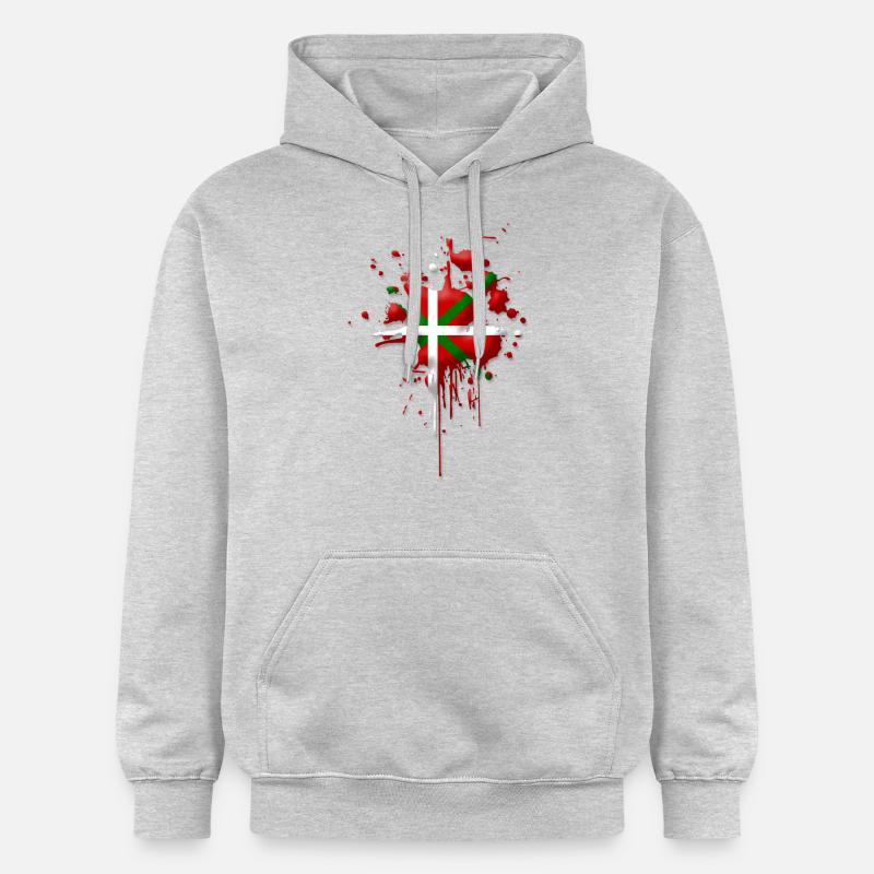 Drapeau Basque tâche 2 - Sweat à capuche Softstyle® Gildan Unisexe - gris clair chiné