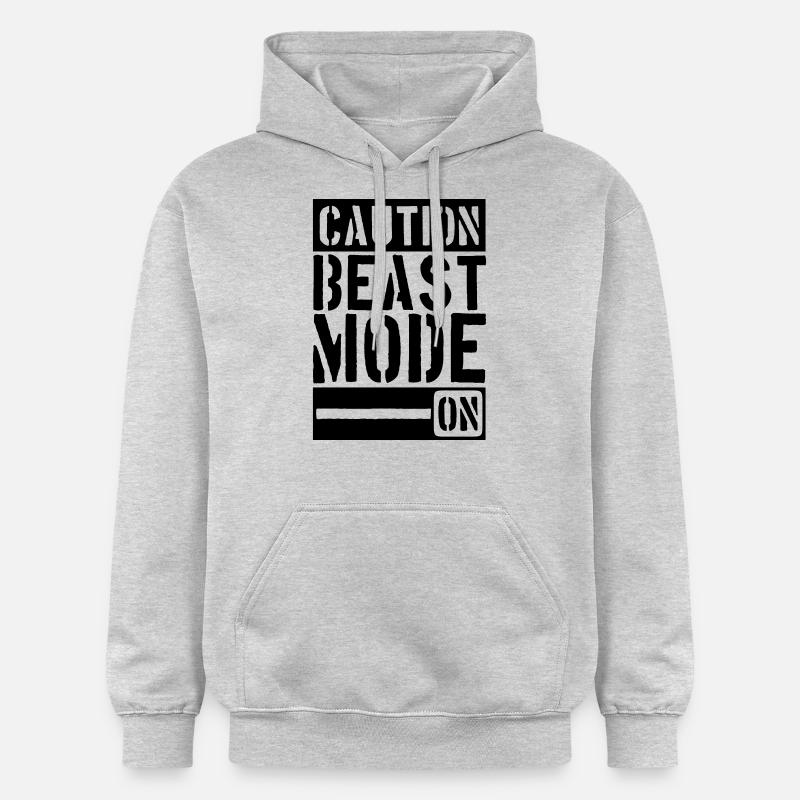 Caution Beast Mode On - Sweat à capuche Softstyle® Gildan Unisexe - gris clair chiné