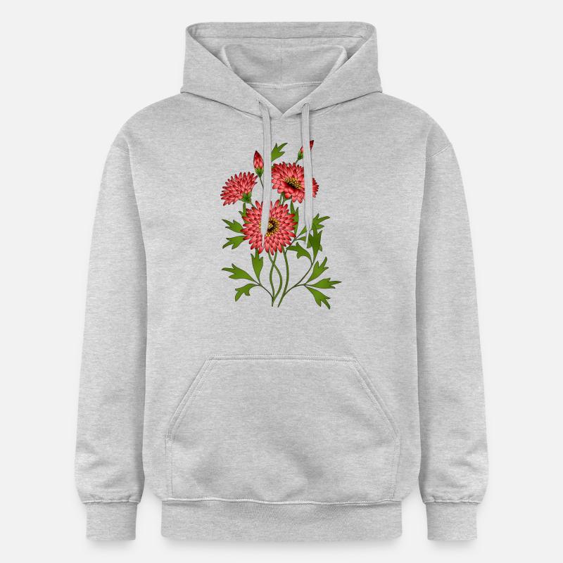Fleur - Sweat à capuche Softstyle® Gildan Unisexe - gris clair chiné