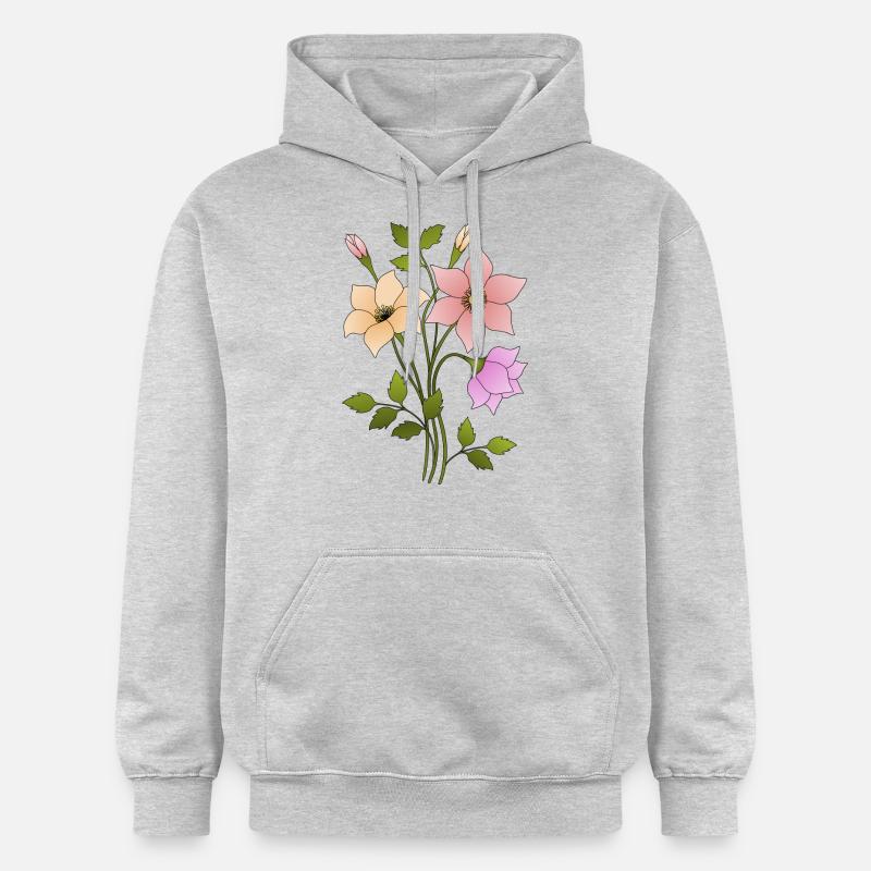Fleur - Sweat à capuche Softstyle® Gildan Unisexe - gris clair chiné
