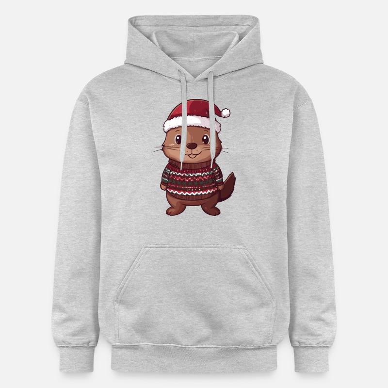 Noël du castor - Sweat à capuche Softstyle® Gildan Unisexe - gris clair chiné