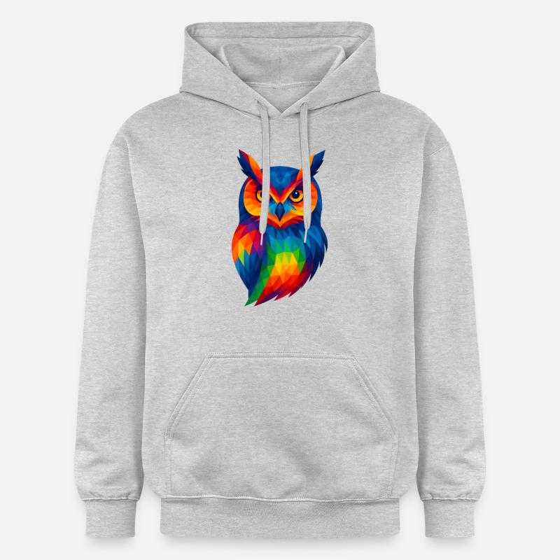 WPAP Stil Tiere - Eule - Gildan Unisex Softstyle® Midweight Hoodie - Hellgrau meliert
