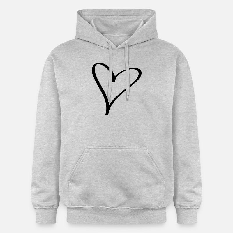Herz - Gildan Unisex Softstyle® Midweight Hoodie - Hellgrau meliert