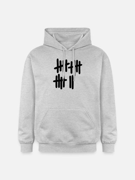 17 - Nummer - Gildan Unisex Softstyle® Midweight Hoodie - Hellgrau meliert