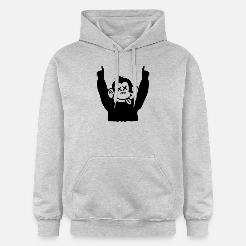 party_monkey_pi1 - Sweat à capuche Softstyle® Gildan Unisexe - gris clair chiné