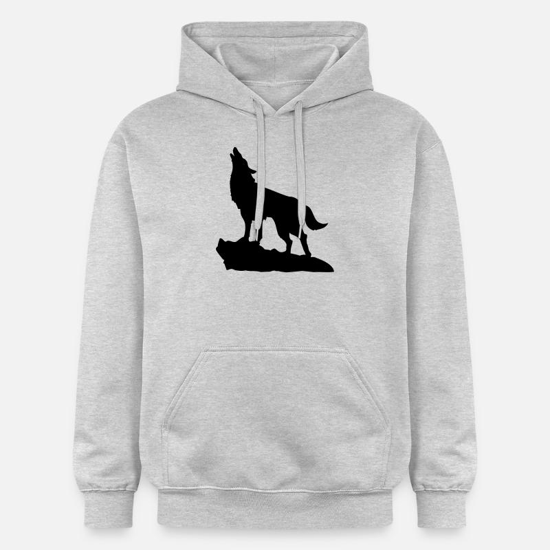 Wolf Howling - Sweat à capuche Softstyle® Gildan Unisexe - gris clair chiné