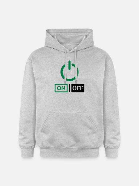 On Off Power Schalter Design - Gildan Unisex Softstyle® Midweight Hoodie - light heather grey