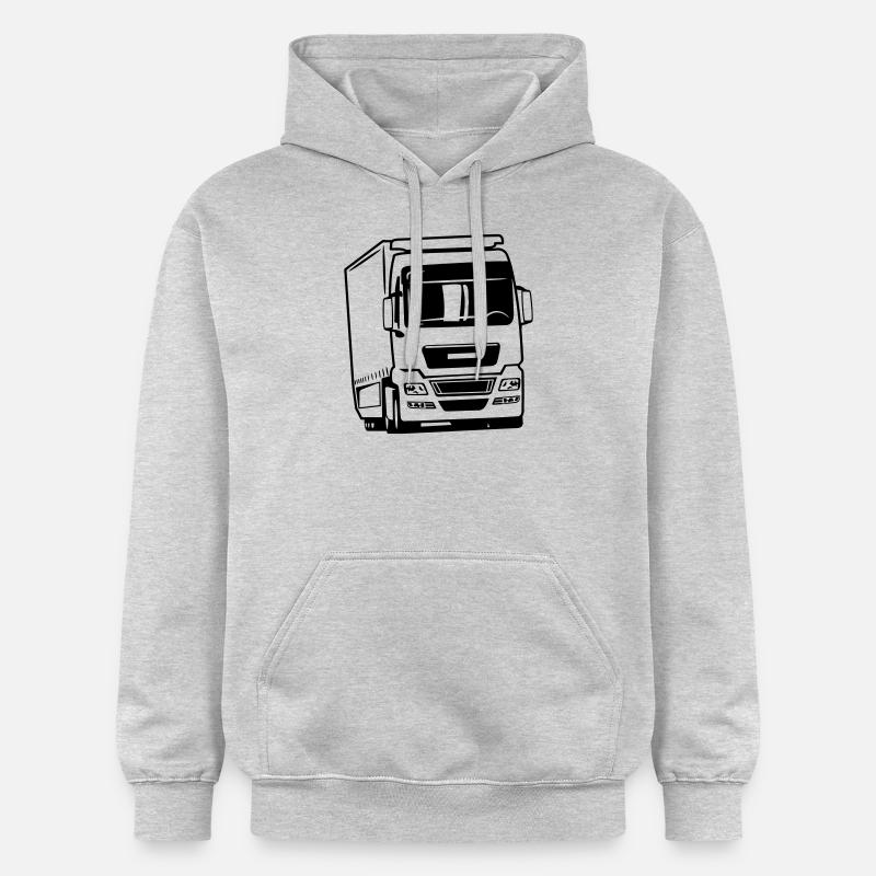 Camion camion Liebherr - Sweat à capuche Softstyle® Gildan Unisexe - gris clair chiné