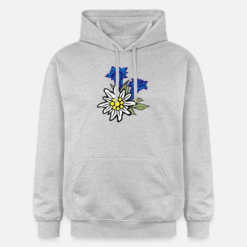 edelweiss_mit_enzian - Gildan Unisex Softstyle® Midweight Hoodie - Hellgrau meliert