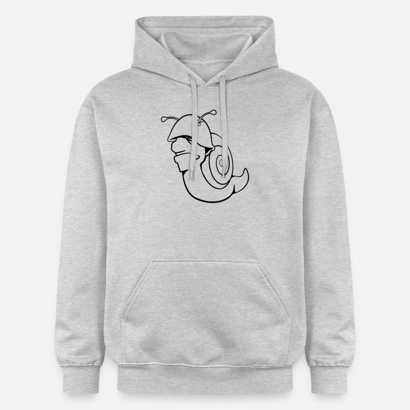 escargot soldat drôle - Sweat à capuche Softstyle® Gildan Unisexe - gris clair chiné