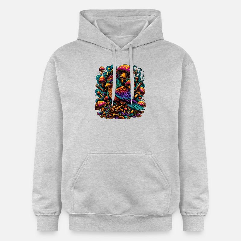 Paradis des perroquets psychédéliques - Sweat à capuche Softstyle® Gildan Unisexe - gris clair chiné