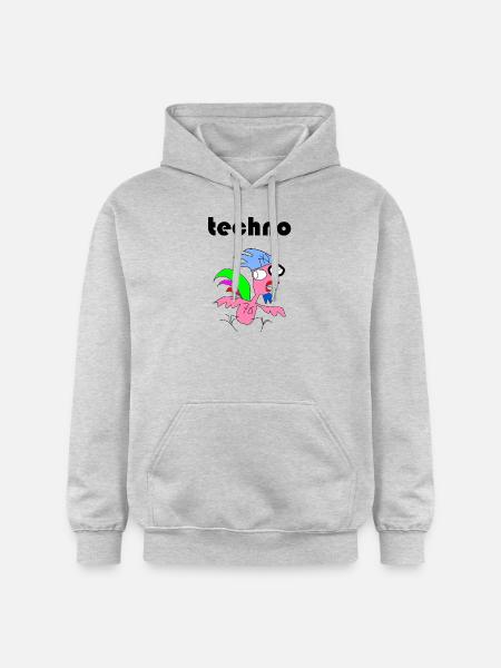 techno hahn - Gildan Unisex Softstyle® Midweight Hoodie - Hellgrau meliert