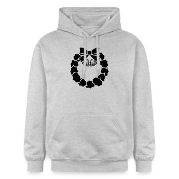 Wreath Bells 001 - Gildan Unisex Softstyle® Midweight Hoodie - light heather grey - Front - Liana (172cm) & Jaron (178cm)