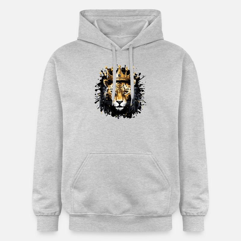 Guépard : Couronne d’animal - Sweat à capuche Softstyle® Gildan Unisexe - gris clair chiné