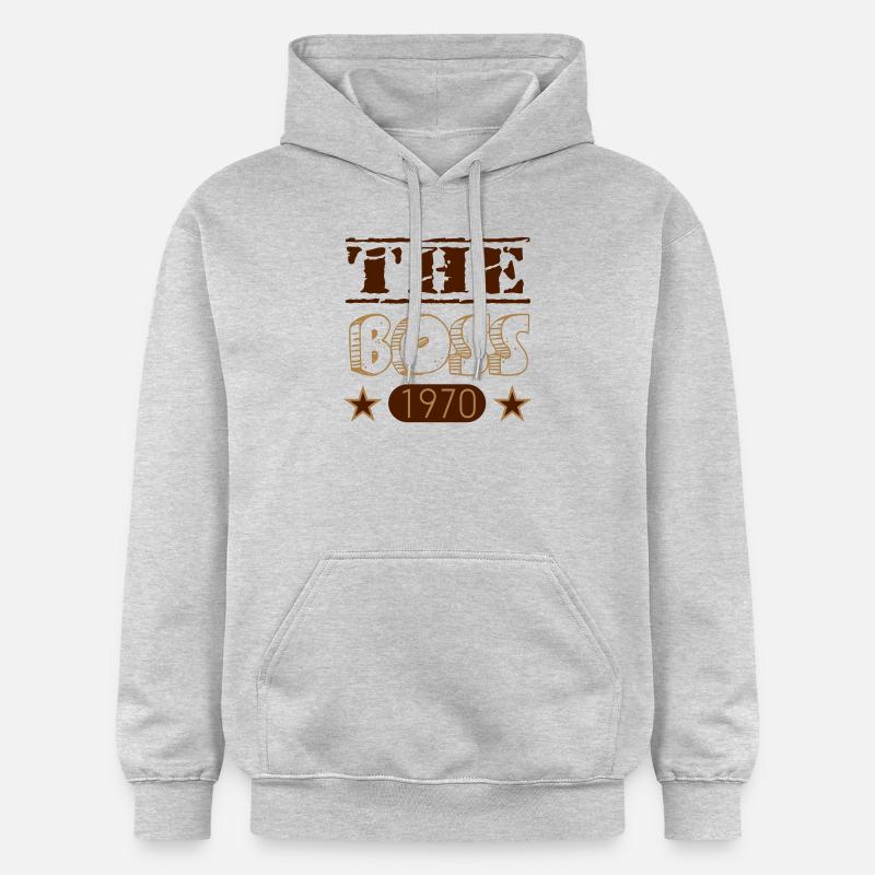 Le patron 1970 01 - Sweat à capuche Softstyle® Gildan Unisexe - gris clair chiné
