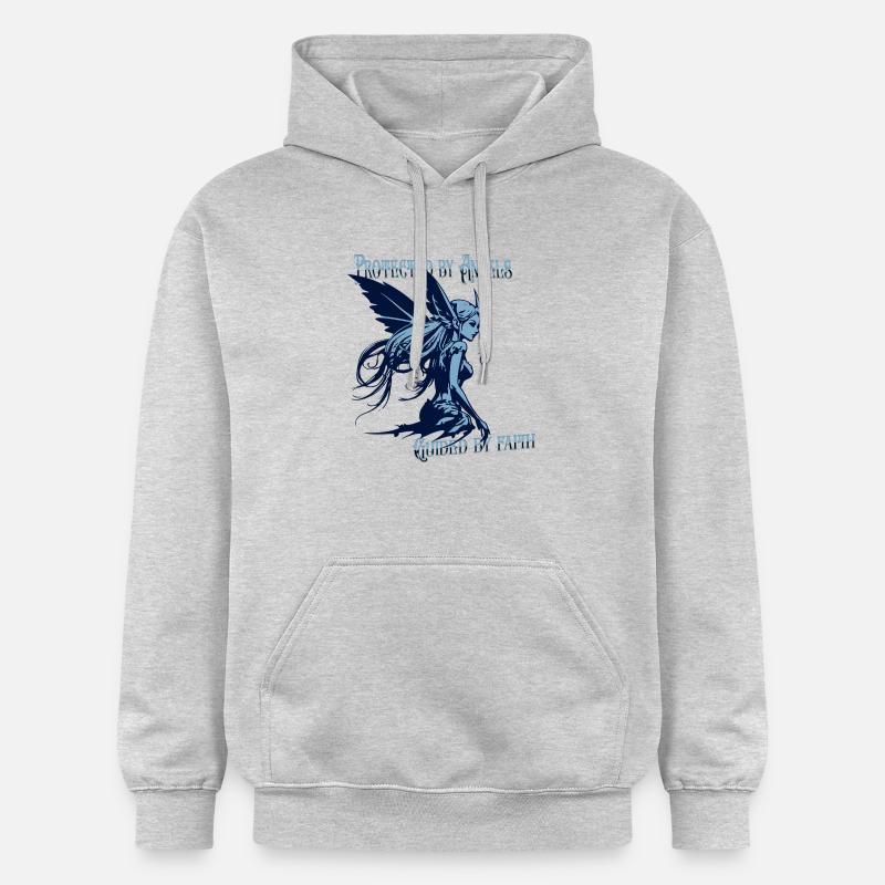 Engel beschützen mich – Glaubensspruch Design - Gildan Unisex Softstyle® Midweight Hoodie - Hellgrau meliert