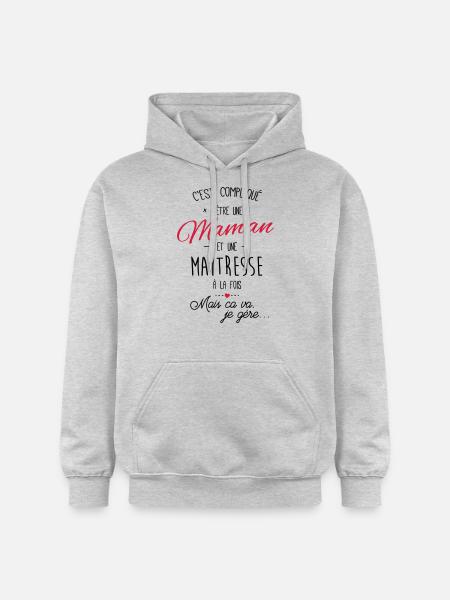 maman et maitresse - Sweat à capuche Softstyle® Gildan Unisexe - gris clair chiné
