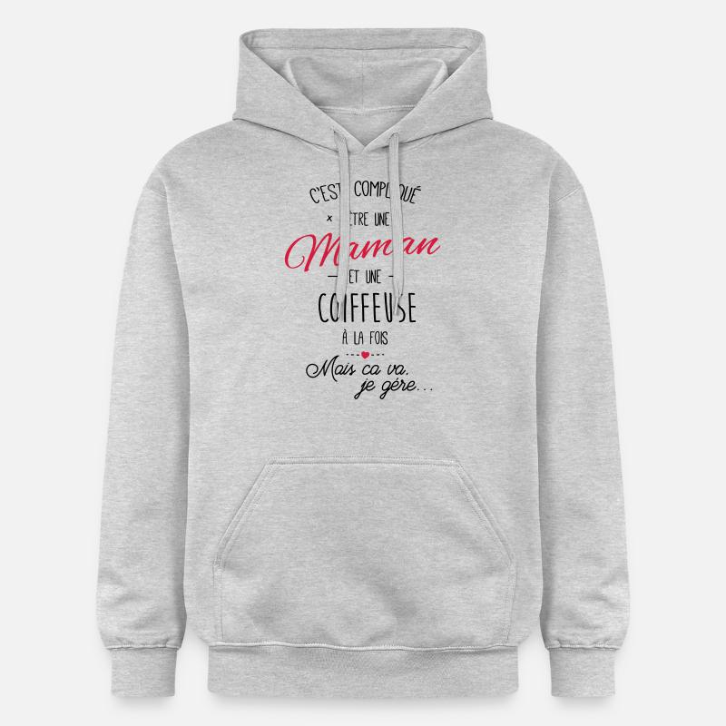 maman et Coiffeuse - Sweat à capuche Softstyle® Gildan Unisexe - gris clair chiné