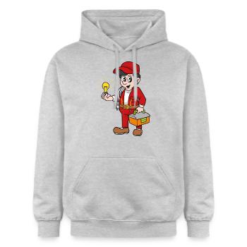 electrician - Gildan Unisex Softstyle® Midweight Hoodie - light heather grey - Front - Liana (172cm) & Jaron (178cm)