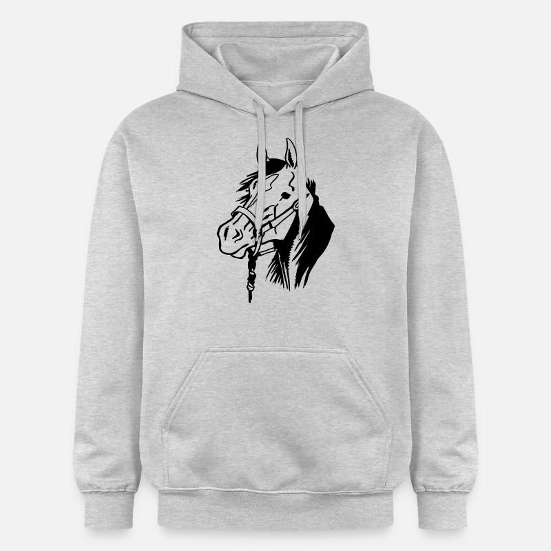 Pferd - Gildan Unisex Softstyle® Midweight Hoodie - Hellgrau meliert