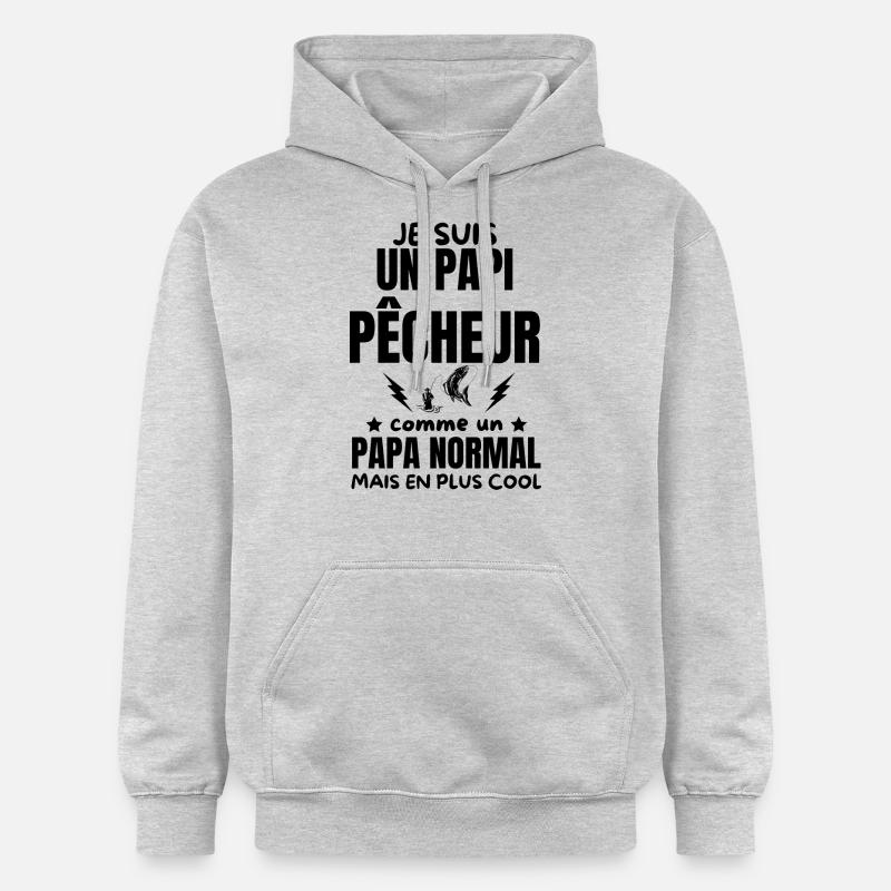 PAPI PECHEUR - Sweat à capuche Softstyle® Gildan Unisexe - gris clair chiné