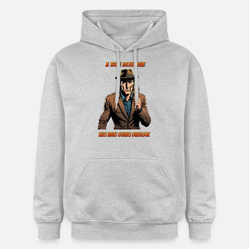 Un vrai détective - Sweat à capuche Softstyle® Gildan Unisexe - gris clair chiné
