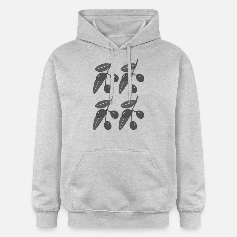 Branches d’olivier noir blanc - Sweat à capuche Softstyle® Gildan Unisexe - gris clair chiné
