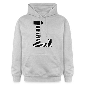 Letter l zebra - Gildan Unisex Softstyle® Midweight Hoodie - light heather grey - Front - Liana (172cm) & Jaron (178cm)