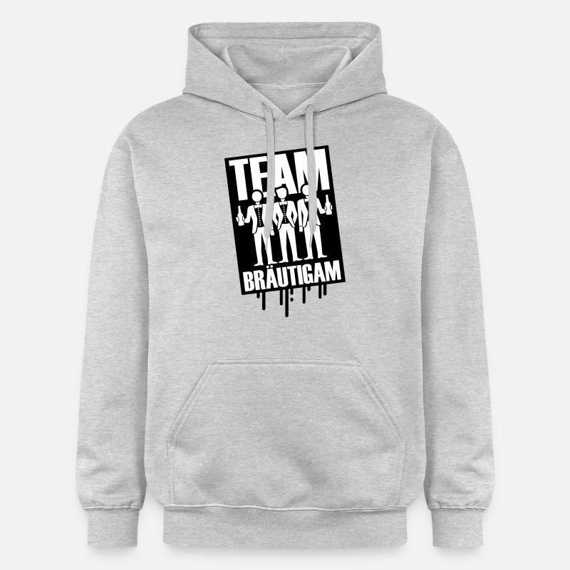 Équipe Marié Célibataire Mariage - Sweat à capuche Softstyle® Gildan Unisexe - gris clair chiné