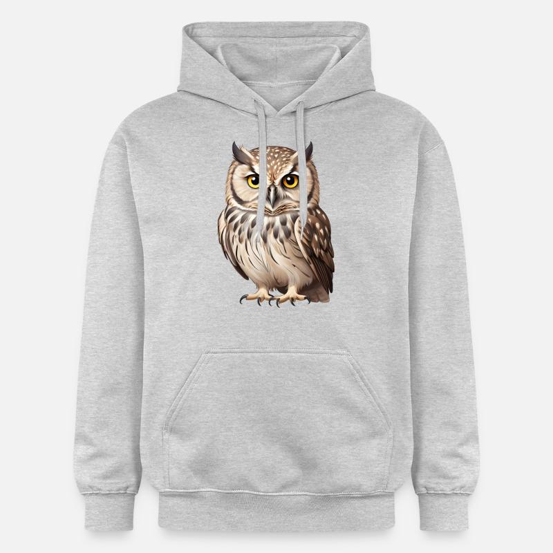 Junge braune Eule - Gildan Unisex Softstyle® Midweight Hoodie - Hellgrau meliert