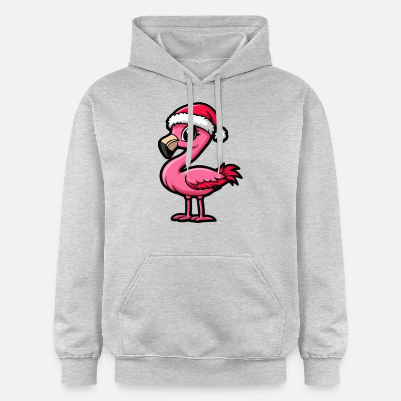 Flamingo Noël mignon - Sweat à capuche Softstyle® Gildan Unisexe - gris clair chiné