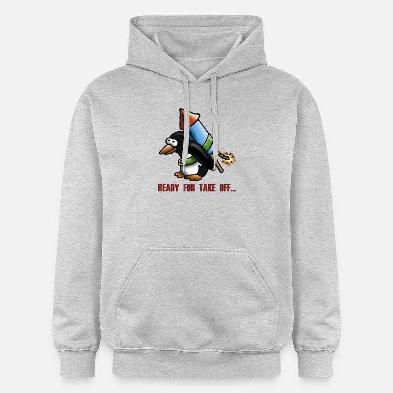 rocket_pinguin_e - Sweat à capuche Softstyle® Gildan Unisexe - gris clair chiné