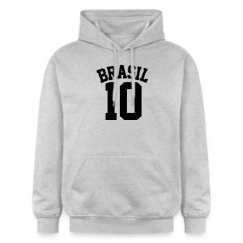 Brasil 10 - Gildan Unisex Softstyle® Midweight Hoodie - Hellgrau meliert - Vorne - Liana (172cm) & Jaron (178cm)