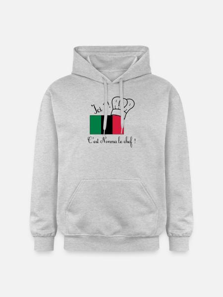 Nonna le chef - Sweat à capuche Softstyle® Gildan Unisexe - gris clair chiné