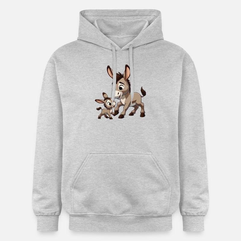 Mère âne avec enfant gris - Sweat à capuche Softstyle® Gildan Unisexe - gris clair chiné