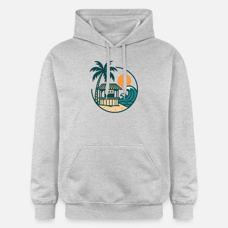 Bar de l’île de plage - Sweat à capuche Softstyle® Gildan Unisexe - gris clair chiné