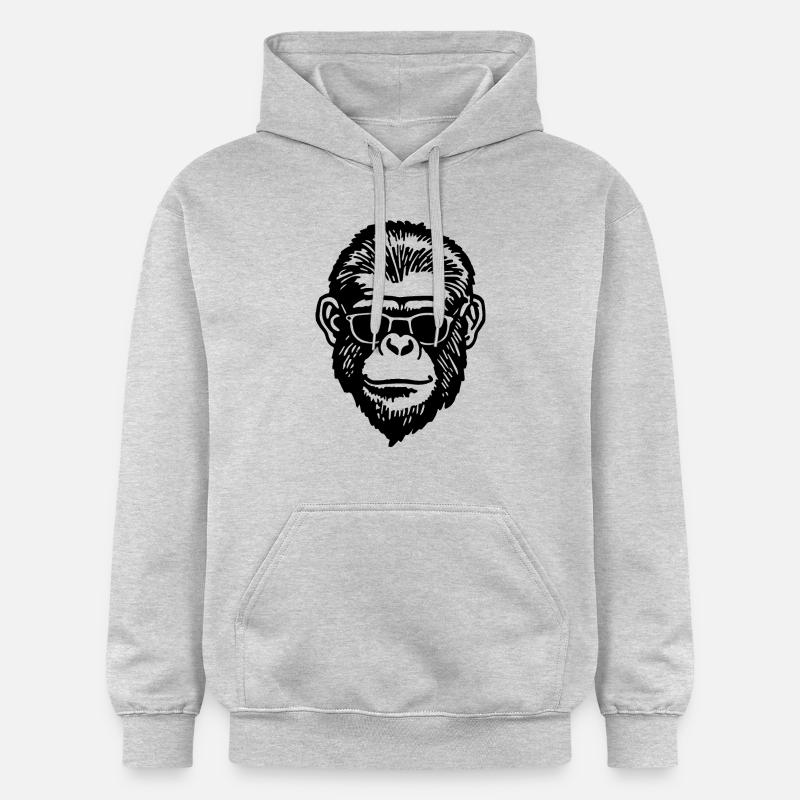 Singe Singe Visage de Singe - Sweat à capuche Softstyle® Gildan Unisexe - gris clair chiné