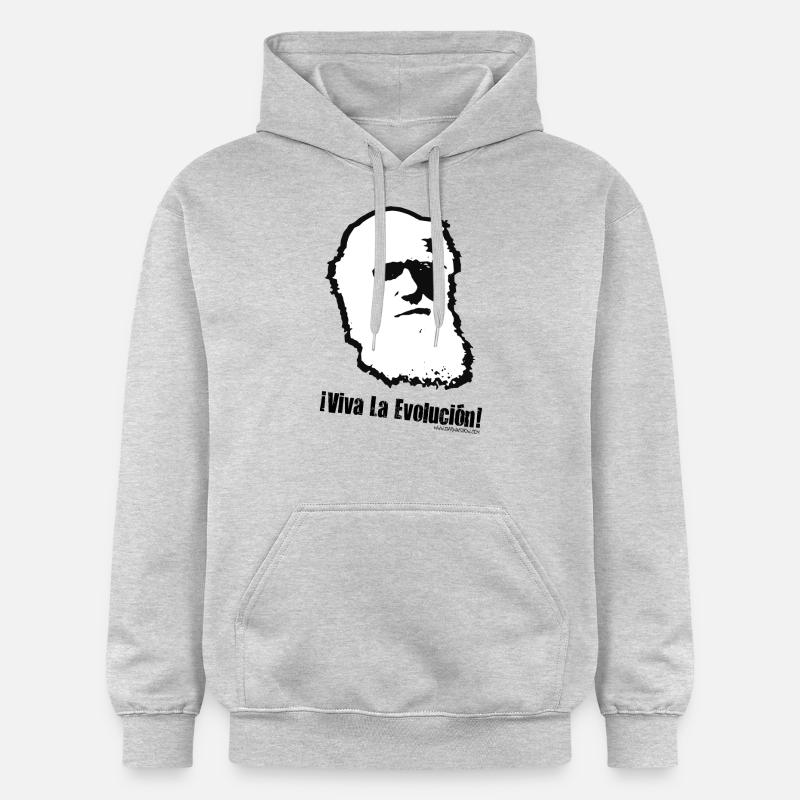 Charles Darwin: Viva La Evolucion! - Sweat à capuche Softstyle® Gildan Unisexe - gris clair chiné