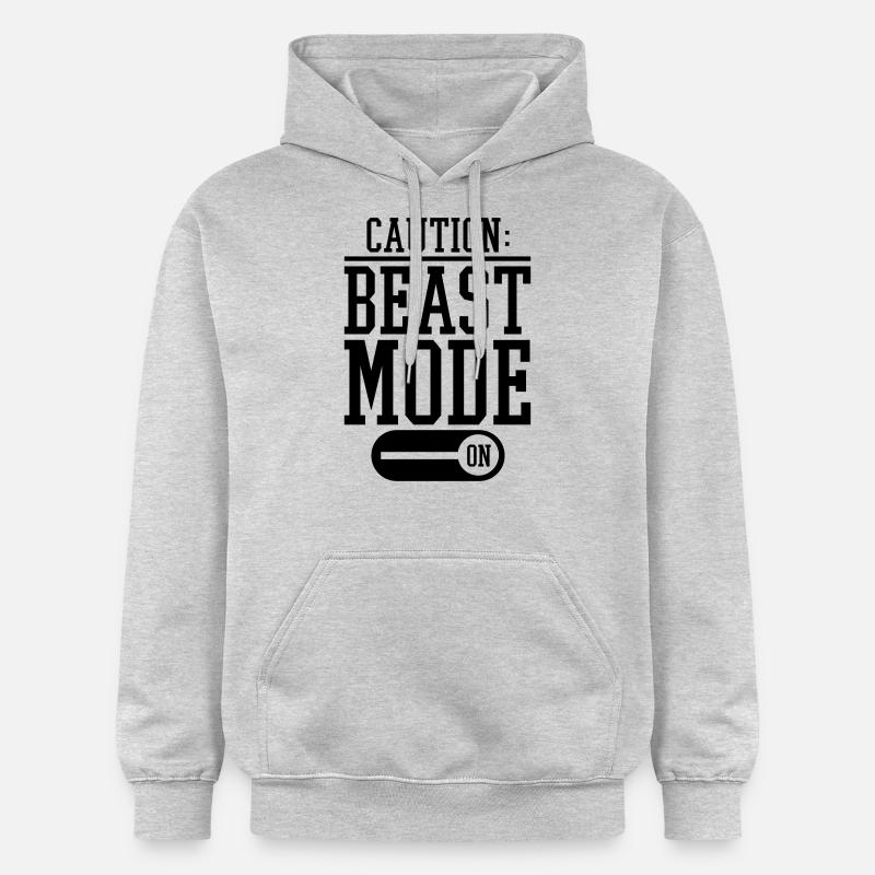 caution_beast_mode_on_f1 - Sweat à capuche Softstyle® Gildan Unisexe - gris clair chiné