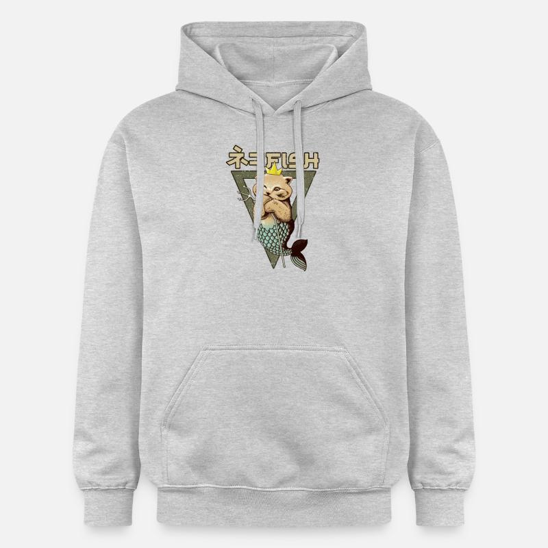 roi poisson-chat - Sweat à capuche Softstyle® Gildan Unisexe - gris clair chiné