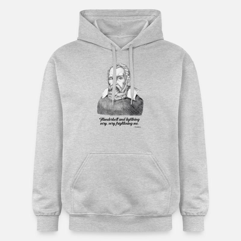 Galileo Quotes - Thunder & Lightning - Science - Sweat à capuche Softstyle® Gildan Unisexe - gris clair chiné
