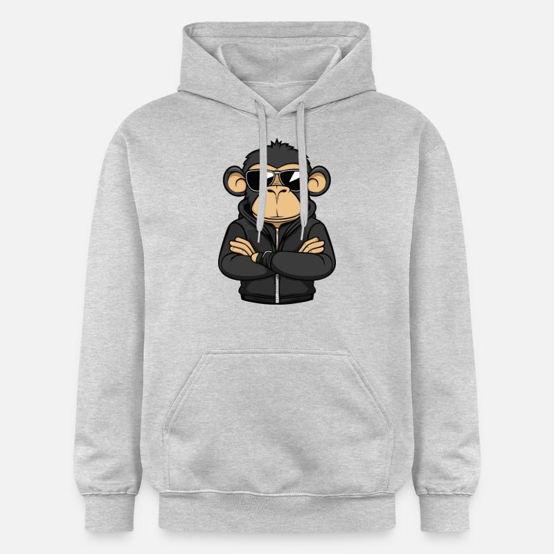 Bande dessinée Singe - Sweat à capuche Softstyle® Gildan Unisexe - gris clair chiné