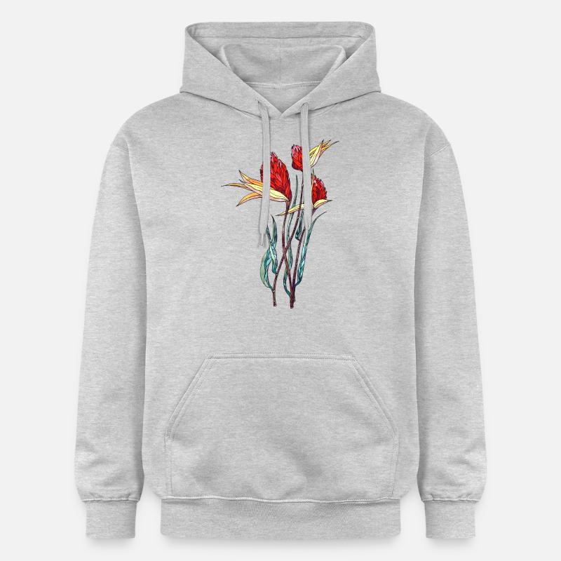 Fleur - Sweat à capuche Softstyle® Gildan Unisexe - gris clair chiné